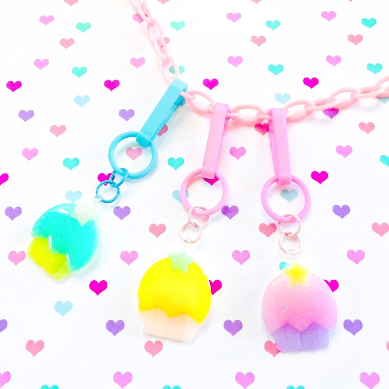 Cupcake Charm Necklace or Face Mask Chain Charms