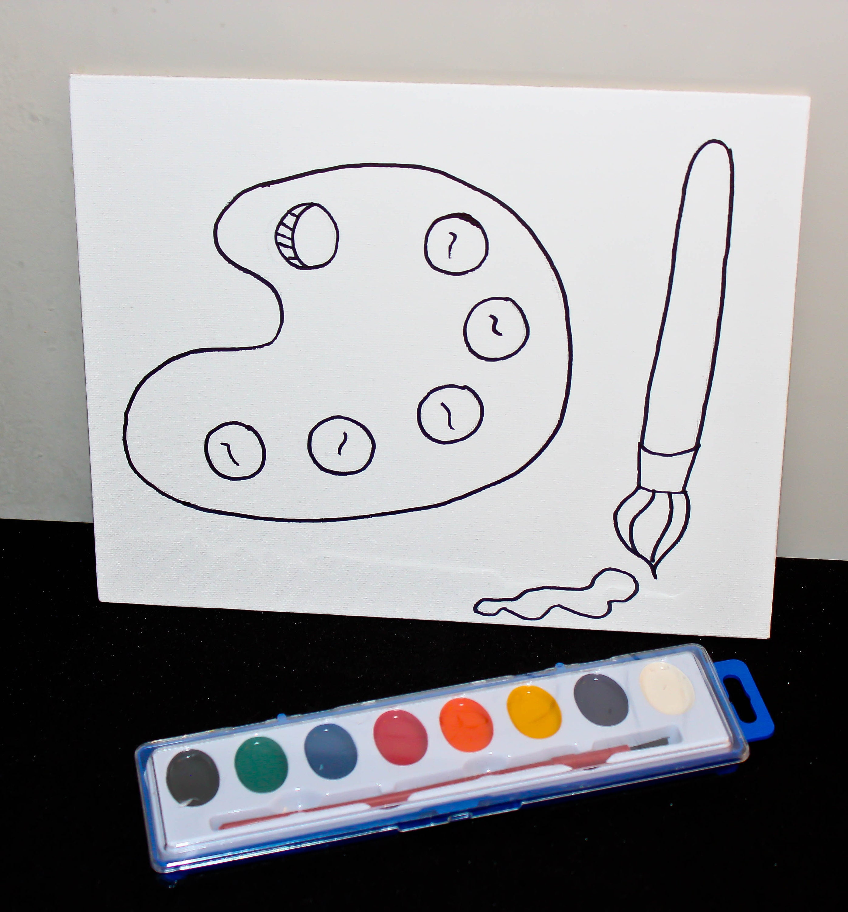 Paint Party Kit Art Painting Kit 8 X 10 Predrawn Stretched Etsy