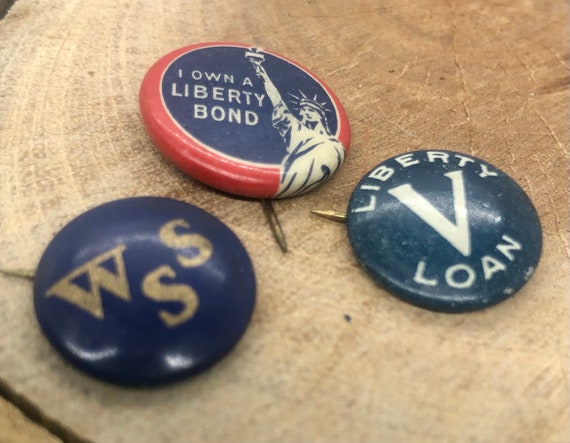 Pinbacks WWI Set of Three: Liberty Loan WSS War S… - image 4