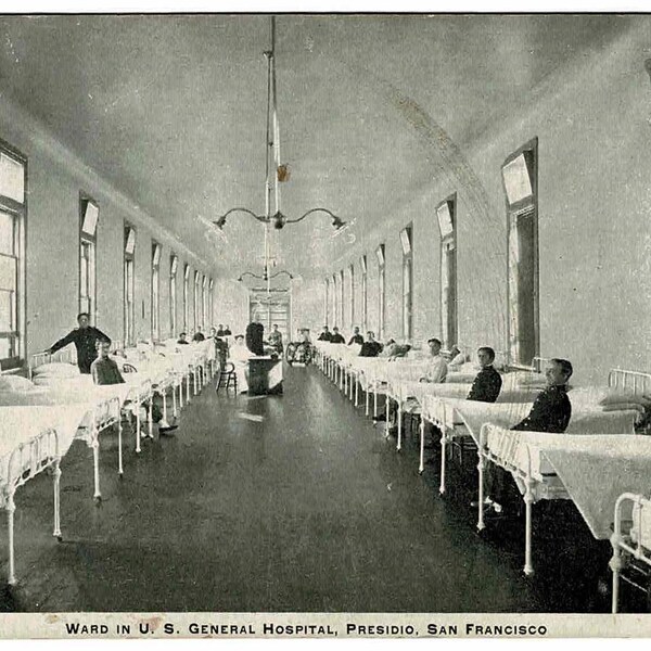 2 Vintage Postcards-Ward U.S. Hospital and Headquarters-Presidio San Francisco, California Unused .01