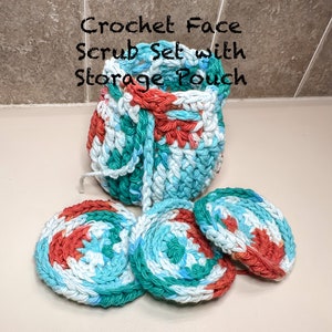 Crochet Face Scrub Set with Storge Pouch