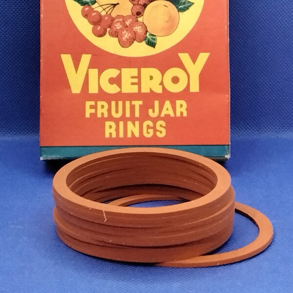 Viceroy Fruit Jar Rings One Dozen Red Rubber for Wide Mouth Jars - 1930s