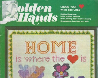 Golden Hands "Cross Your Heart with Stitches" Part 12 Craft Magazine - Knitting, Home Sewing, Dressmaking - 1970s Pre-Owned