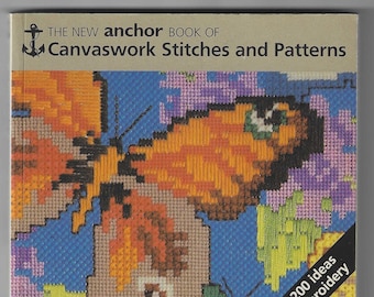 The New Anchor Book of Canvaswork Stitches and Patterns - 1990 - Embroidery Pattern Samples