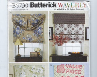 Butterick Waverly Pattern B5730 for Window Shade & Valance - Home Decor Items from 2011 - UNCUT - Bilingual English/French