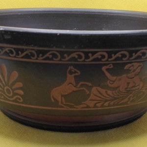 Rogild Danish Pottery Planter Bowl #213 Greek Revival Design Dark Brown from Mid Century - KB