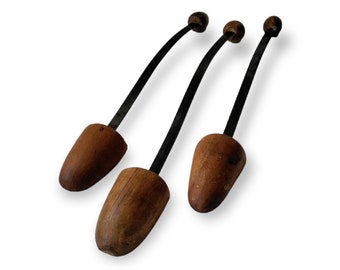 Vintage Shoe Trees Made of Wood and Metal - Women's Sizes Lot of 3 - Rustic Decor Collectible