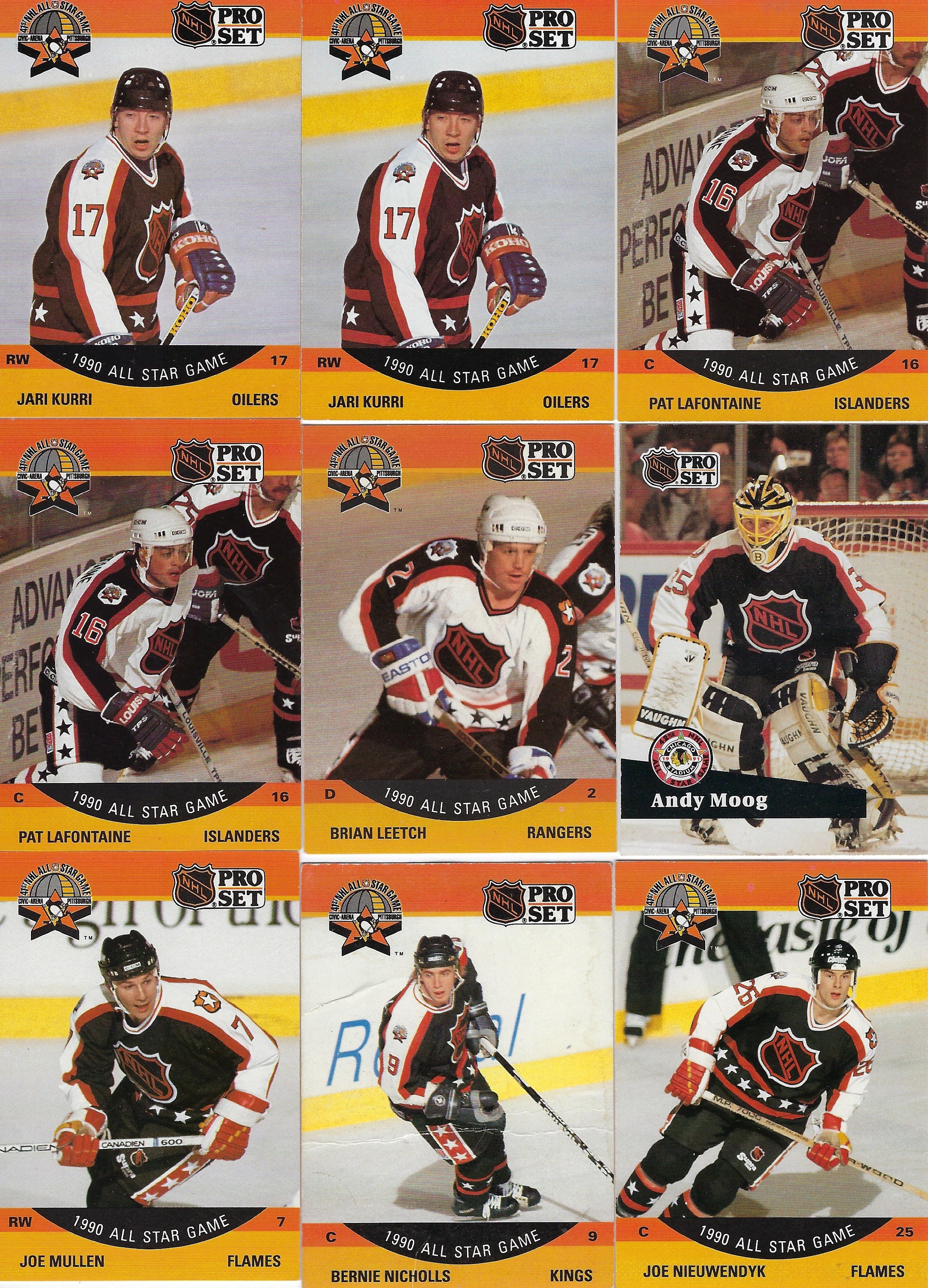NHL 1990 All Star Game Hockey Cards Mixed Lot of 26 