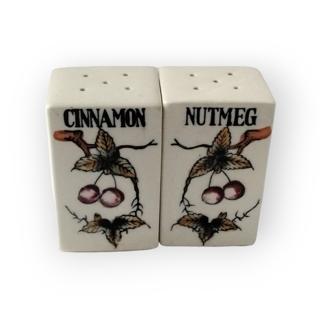 Spice Shakers for Cinnamon and Nutmeg Ceramic With Cork Etsy