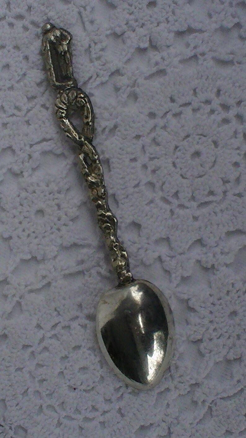 Roman Figural Spoon Vintage Silver Plated Brass Demitasse Etsy