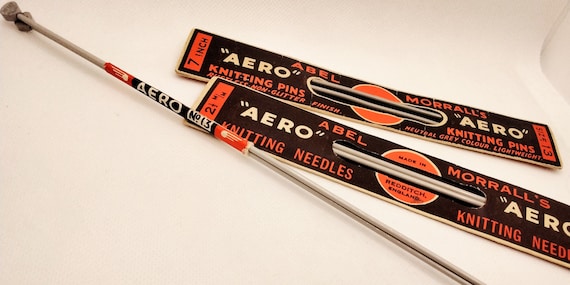 Vintage Aero Knitting Needles Mixed Lot Size 13 Straight Plus Double  Pointed Abel Morrall's Size 12 and 13 Partial Packs 