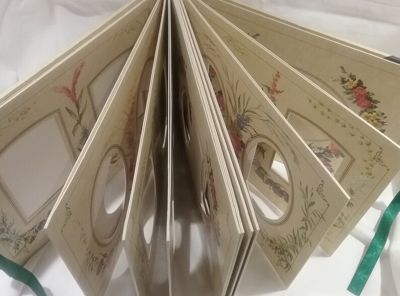 Avon Photo Album Vintage Victorian Style Collectible Holds 35 Photos Ribbon Closure Floral Decor