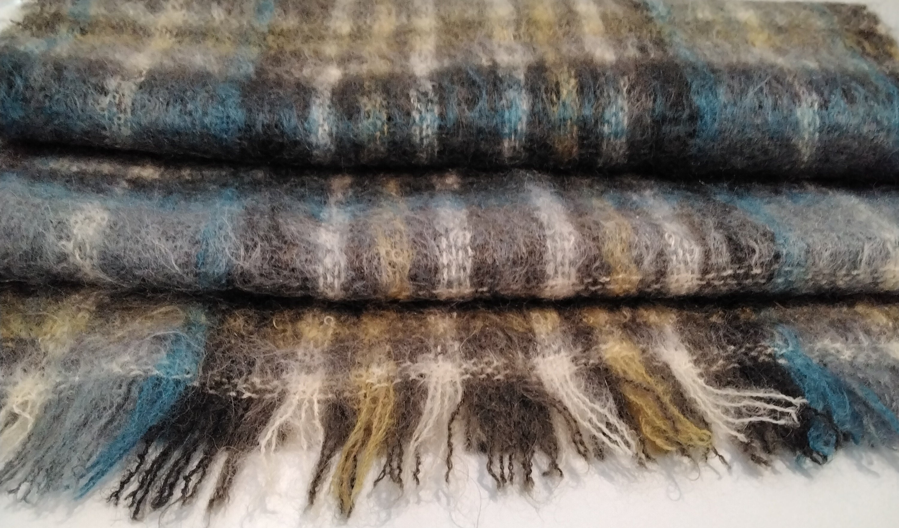 Yarrowvale 100% Mohair Scarf Made in Scotland 1960s - Cozy Large  