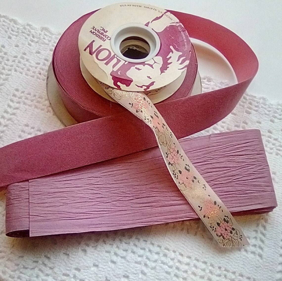 Craft Ribbons Mixed Lot of 3 Vintage Ribbons in Shades of | Etsy
