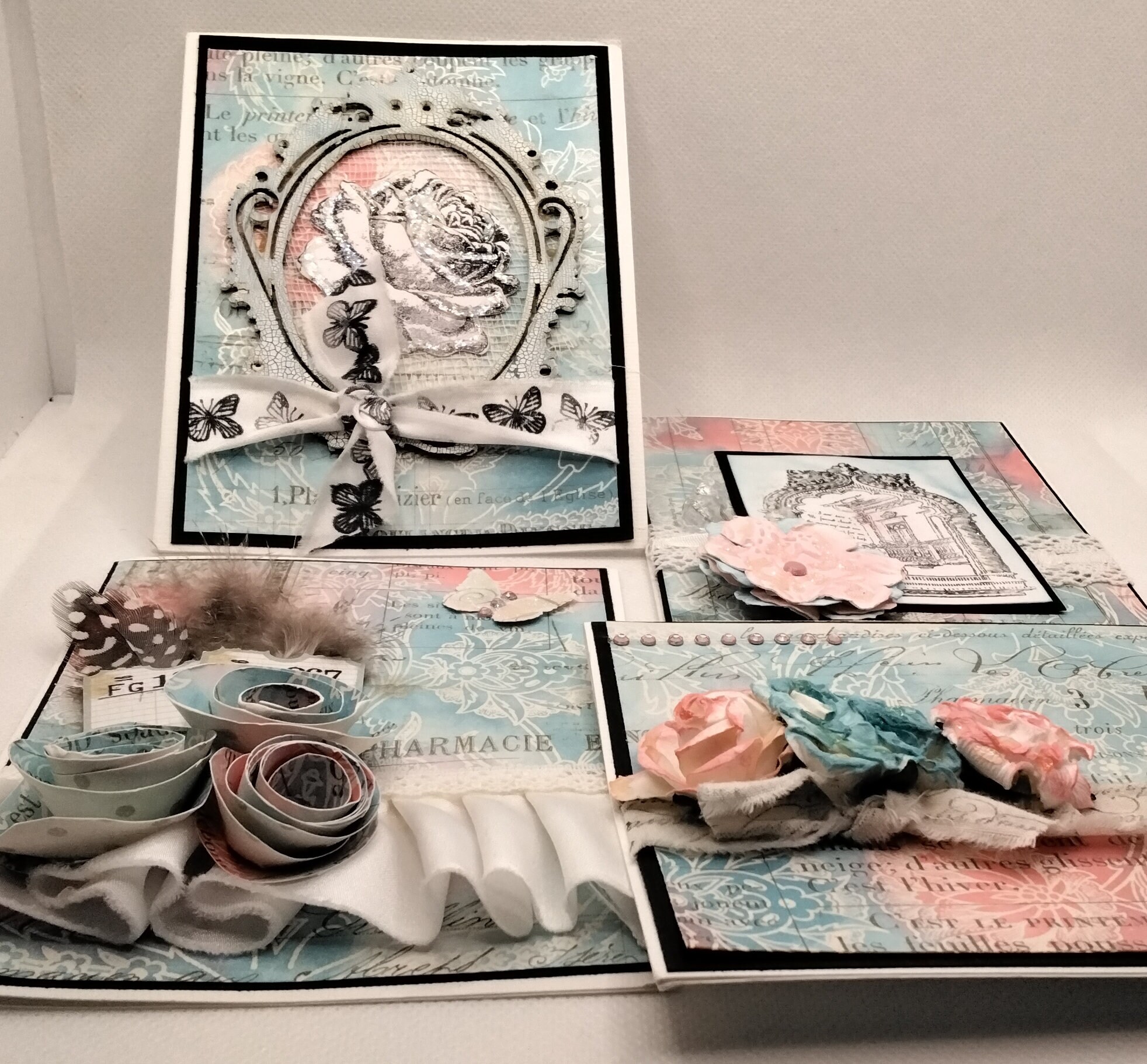 3D Art Handmade Greeting Cards Set of 4 Use for Journal - Etsy