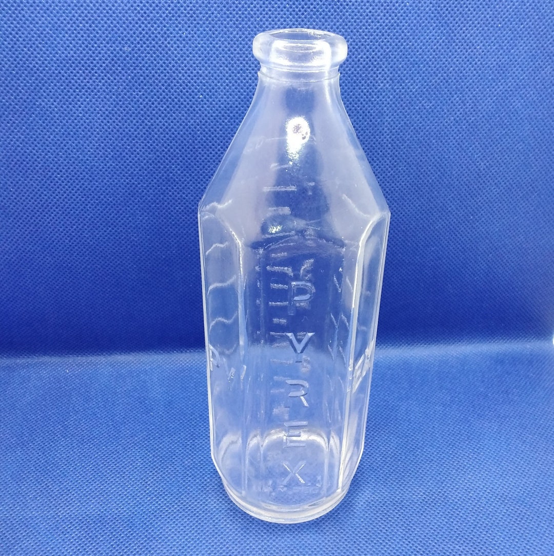 Glass Baby Bottle 1950s Pyrex Glass Nursing Bottle 8 Oz. Rustic Baby Formula Feeding Baby Shower