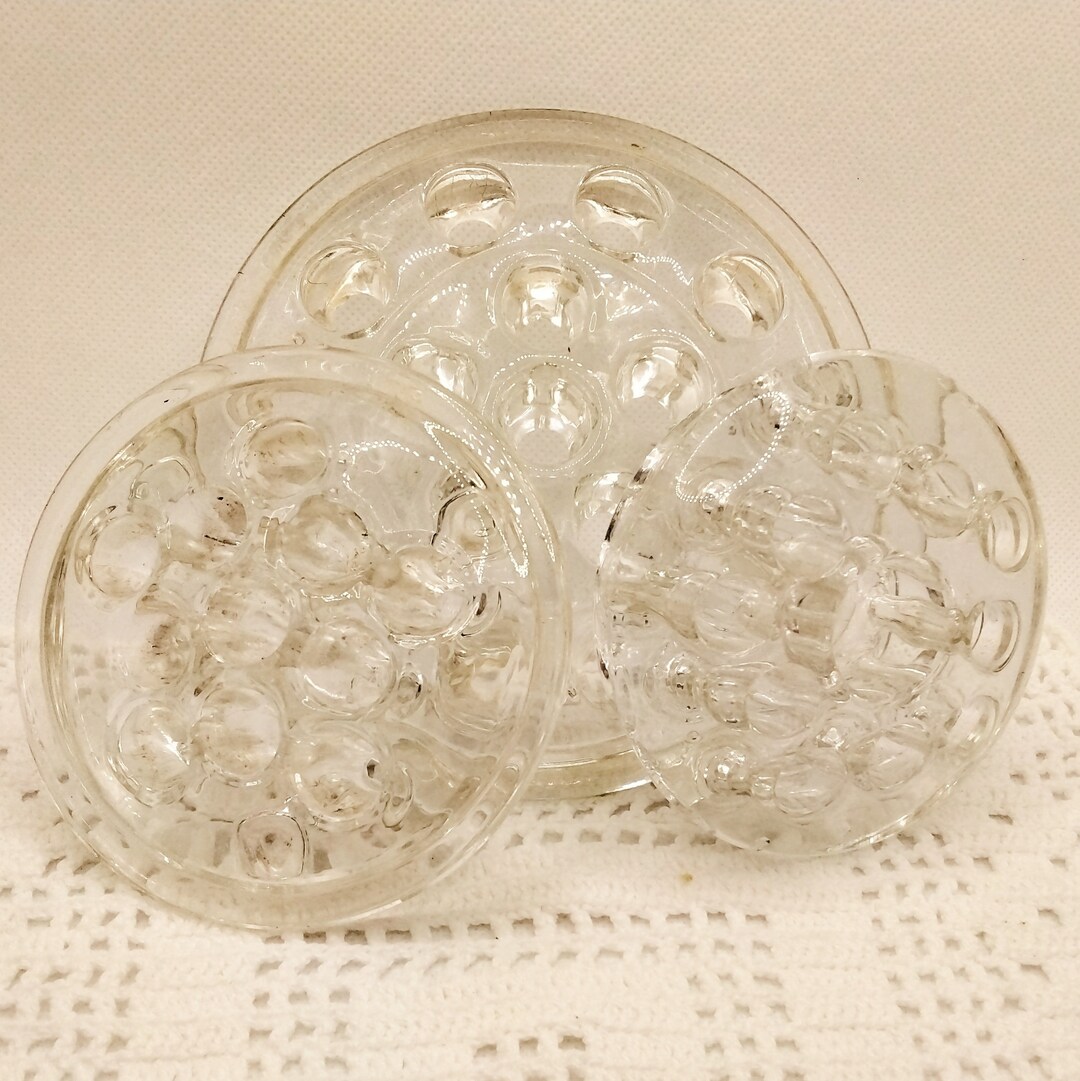 Vintage Glass Flower Frogs for Floral Arrangements Set of 3 Etsy