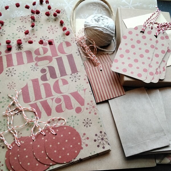 Brown Paper Packages Tied Up with String Pack - Bags, Gift Tags, Twine