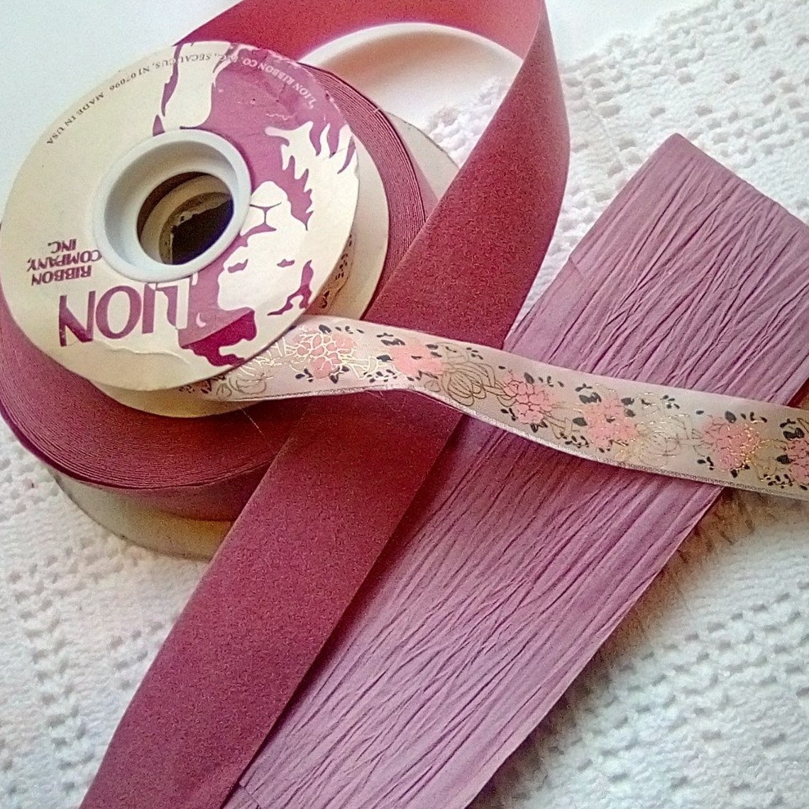 Craft Ribbons Mixed Lot of 3 Vintage Ribbons in Shades of Etsy