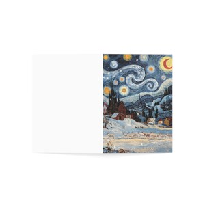Tarjetas de felicitación con escenas navideñas, tarjetas navideñas, juego de tarjetas navideñas de invierno, ilustración navideña pacífica, papelería navideña, Navidad