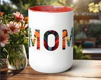 Floral MOM Coffee Mug, 15oz Ceramic Mother's Day Gift