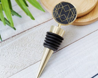 Wine Stopper | Art Deco Gold Wine Bottle Stopper - Wine Gift