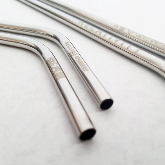 Personalized Metal Straws Engraved Stainless Steel Straws Etsy