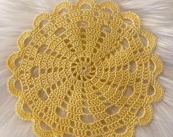 Maize Yellow doily, Yellow doily, Spring doily, Summer doily, Fall doily, Easter doily.