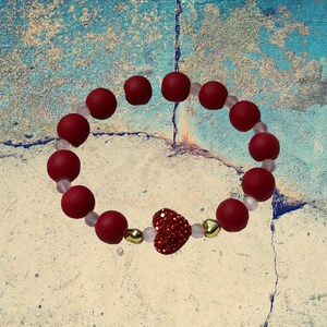 Heart Bracelet, Valentine Bracelet, Red Bracelet
