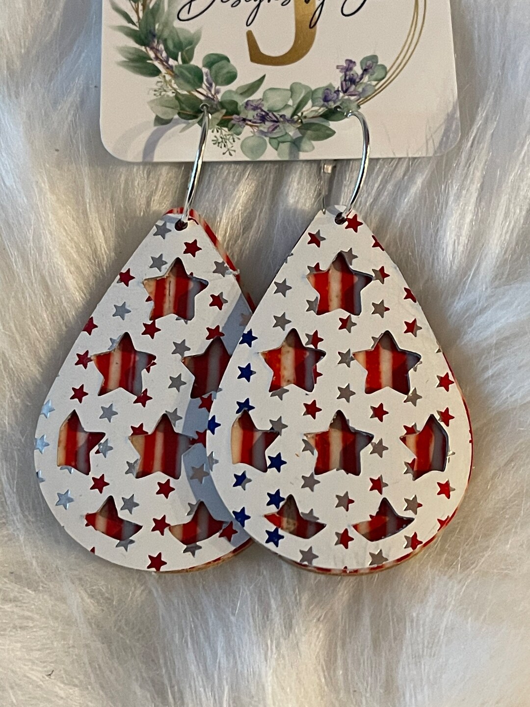 Patriotic Earrings Fourth of July Earrings 4th of July - Etsy