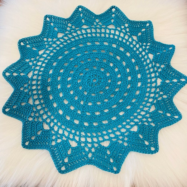 Turquoise Doily, Peacock Doily, Wedding Doily, Reception Doily, Southwest Doily