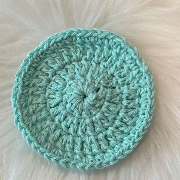 Crocheted Round Coaster,   Mint Green Coaster Set, Cotton Crocheted Coaster Set, Country Coaster Set