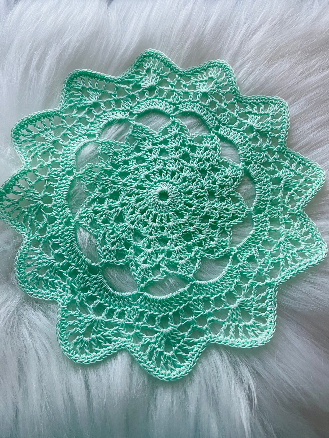 Mint Green Doily, Green Doily, Sea Green Doily. Etsy