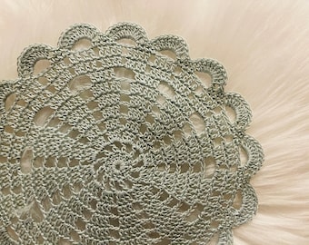 Silver Sage doily, small silver Sage doily.