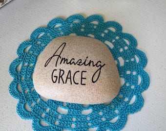 Caribbean Blue 8” Doily, Blue doily, Centerpiece doily, Buffet doily, Gift for her.