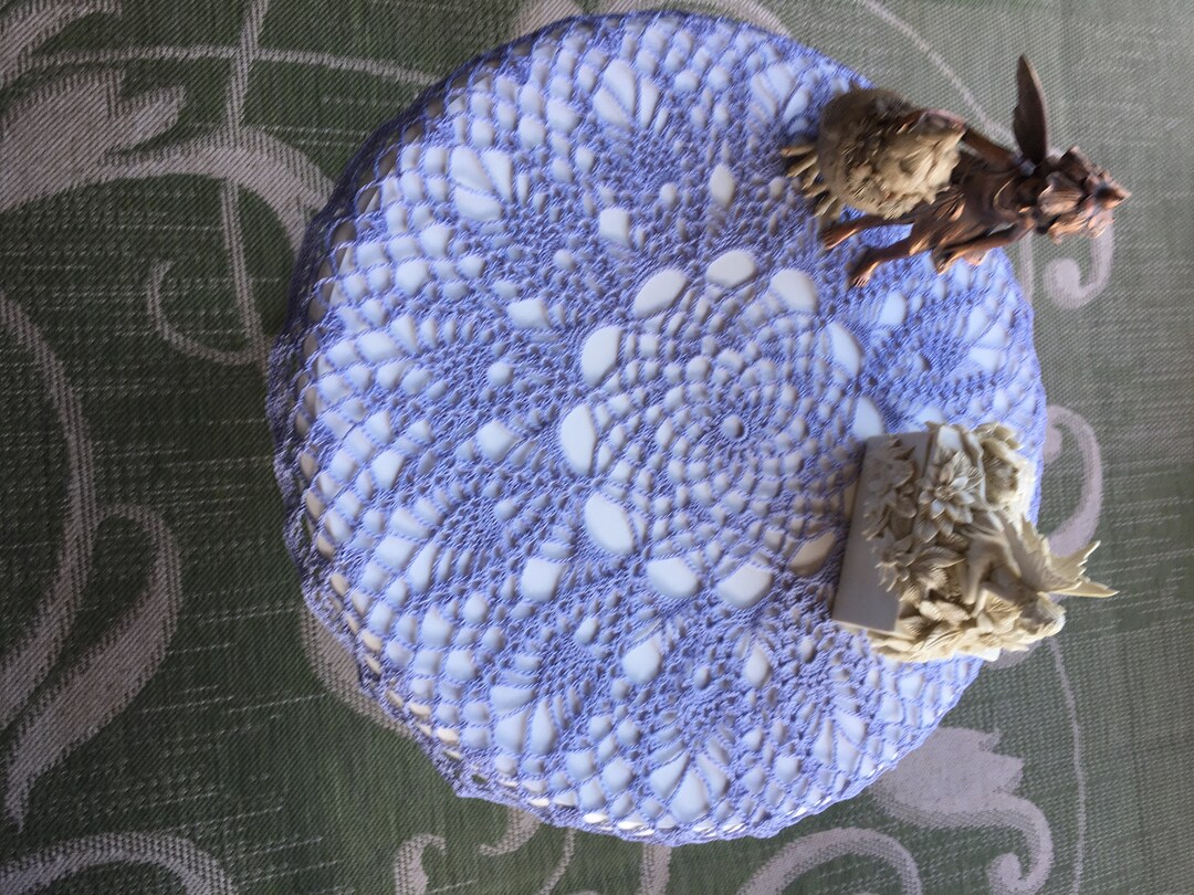 Lilac Gray, 21 Inch Hand Crocheted Doily - Etsy