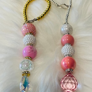 Car charm, pink car charm, Rear View Mirror Charm