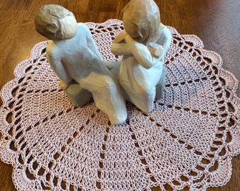 Hand crocheted 10” doily, Light Chocolate Brown Doily, Centerpiece doily, Dresser Doily, Thank you gift, Housewarming Gift, Hostess gift.