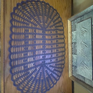 Charcoal Oval Doily — Gray Doily — Gray Buffet Doily — Charcoal Buffet Doily — Charcoal Table Runner — Gray Table Runner