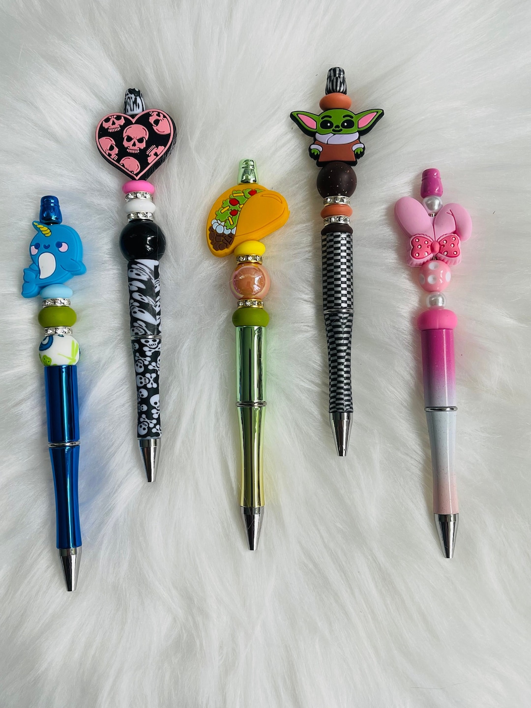 Beaded Pens, Novelty Character Pens, Refillable Ink - Etsy