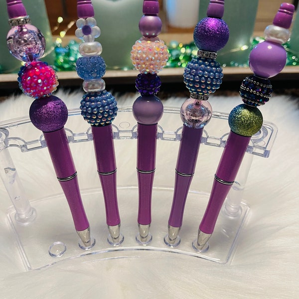 Pink/Lavendar/Purple Beaded Pen, Blinged Pen, Journal Pen, Diary Pen, Teacher gift, Hostess Gift, Thank You Gift