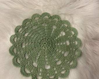 Sage Green doily, Sage doily, Green doily.