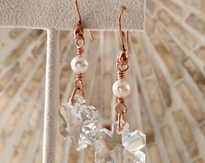 Featured listing image: Crystal Snowflake Earrings