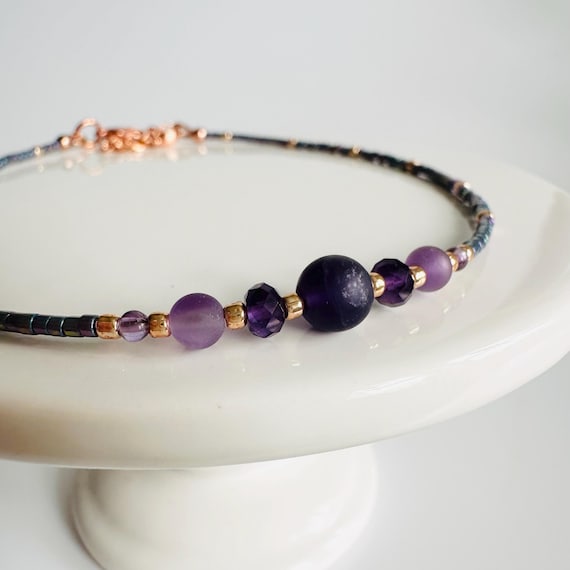 Amethyst Gemstone Anklet