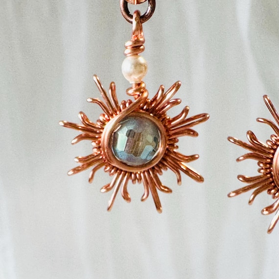 Winter Faceted Glass Snowflake Earrings