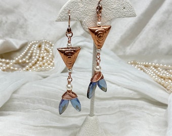 Blue Dazzle Glass Mermaid Earrings