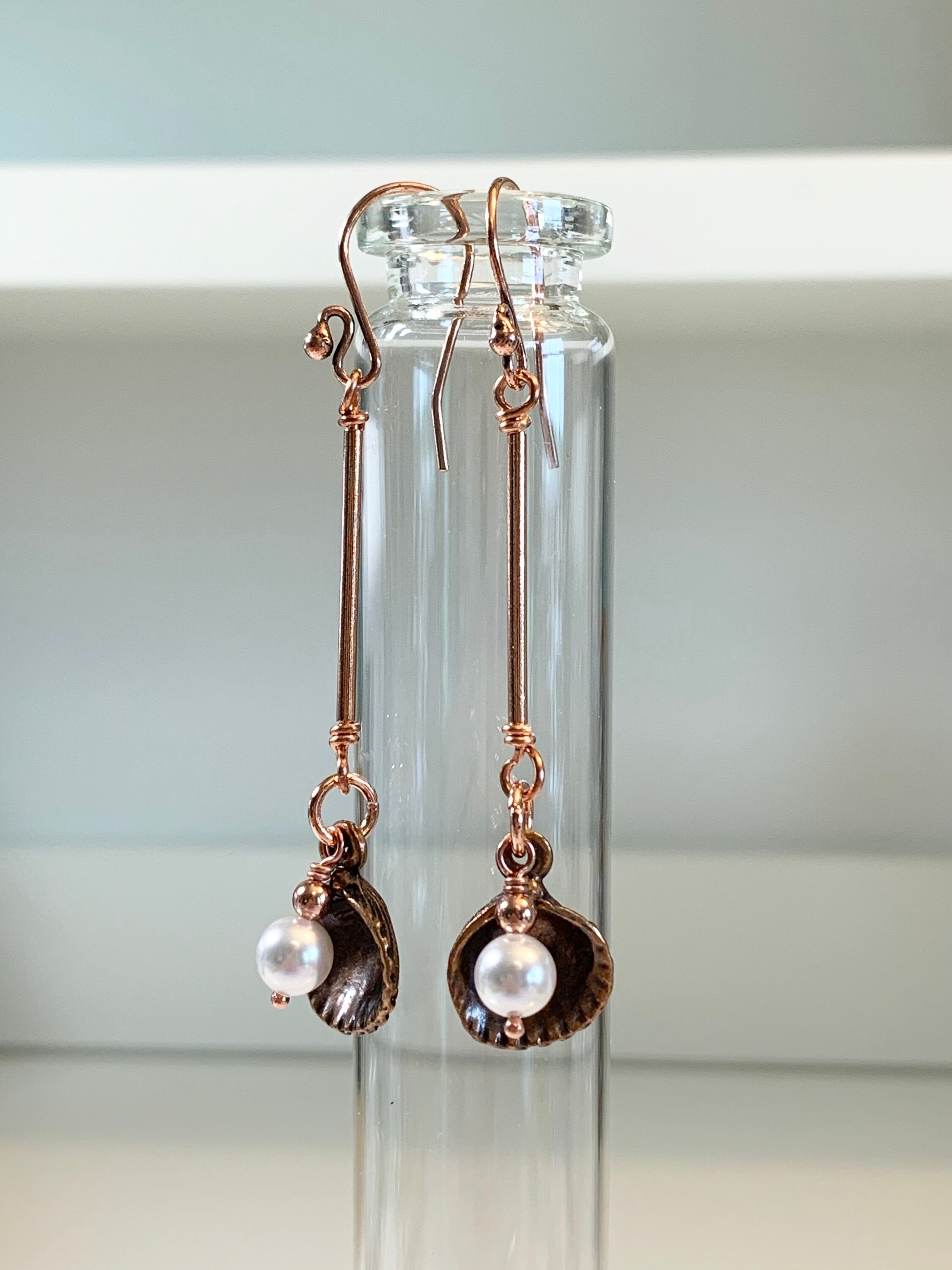 Clamshell with Pearl Earrings