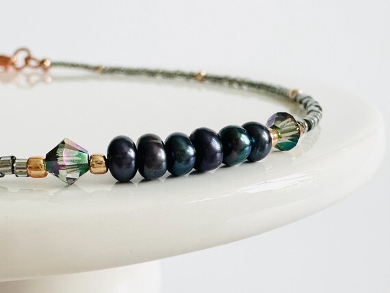 Freshwater Pearl and Austrian Crystal Anklet