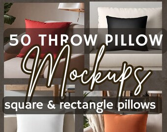 Throw Pillow Mockups Bundle - Halloween Pillow mock up, Christmas pillow, Valentine Pillow, Fall pillow Mockup