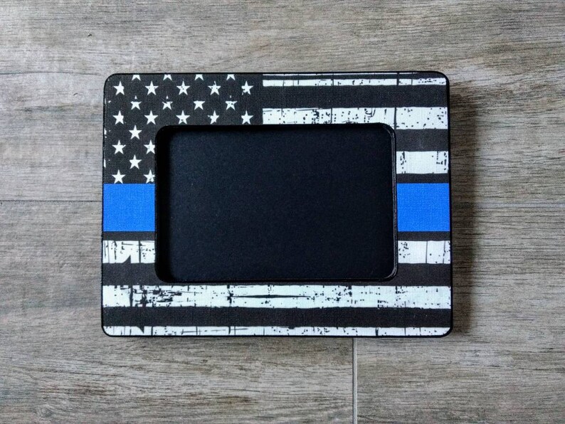 Blue Line Flag Picture Frame Thin Image 0